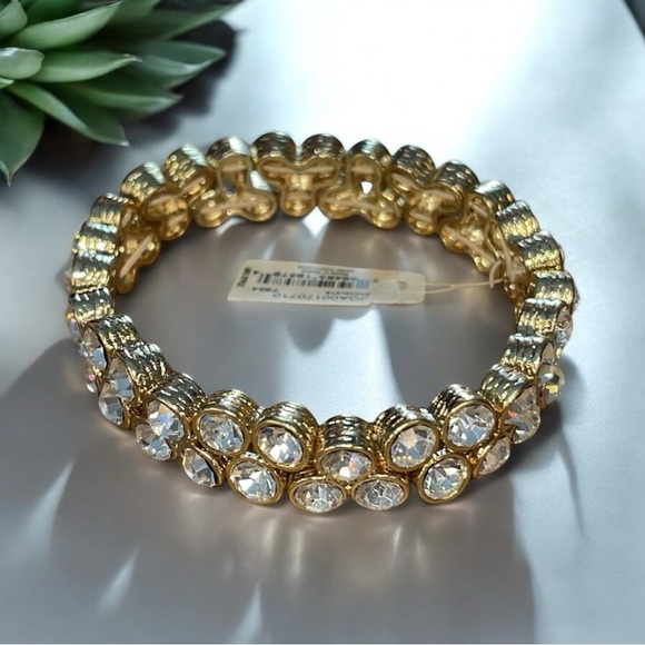 NWT Fossil Gold Toned Semi precious stone Bracelet with Timeless Elegance - Picture 2 of 6